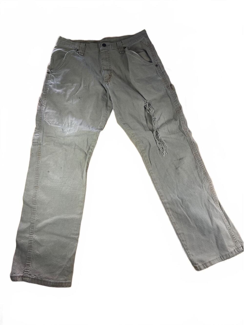Wrangler Men's 32x32 Cotton Work Pants with Distressed Detail
